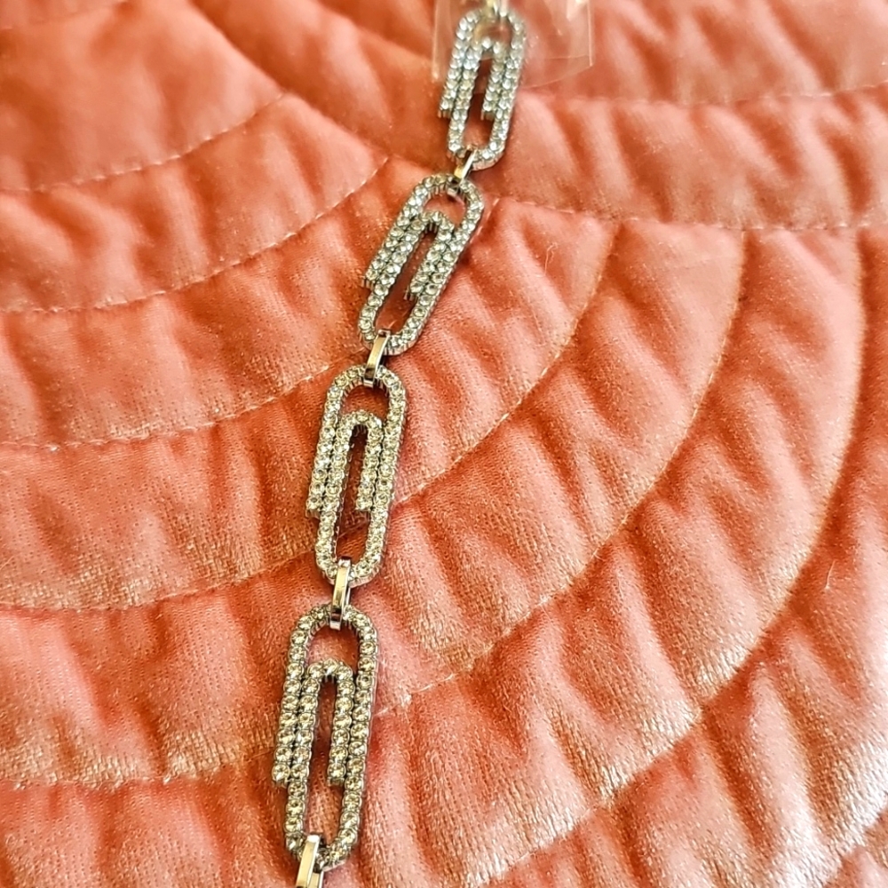 New Austrian crystal paperclip necklace